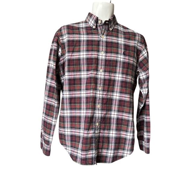 RALPH LAUREN Plaid Cotton Button Down, Size Large - Picture 1 of 7